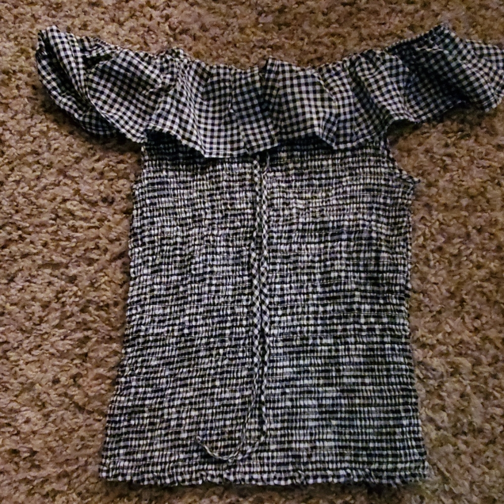 Gingham off shoulder tube top